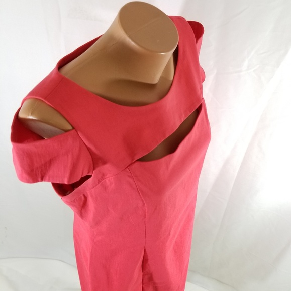 Cold Shoulder Stretchy Midi Dress (12) LESLIE FAY - Picture 4 of 6